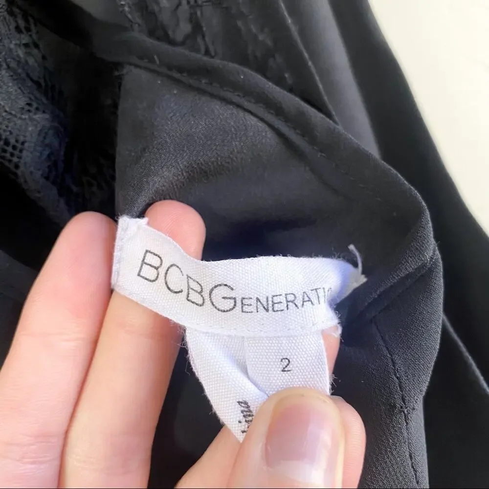 BCBGeneration Black‎ Lace Halter Chiffon Mini Dress
